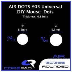 Corepad Patins Teflon AIR #05 Dots Universels 0,85 mm