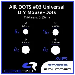 Corepad Patins Teflon AIR #03 Dots Universels 0,85 mm