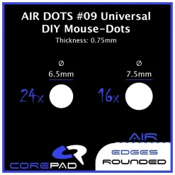 Corepad Patins Teflon AIR #09 Dots Universels 0,75 mm