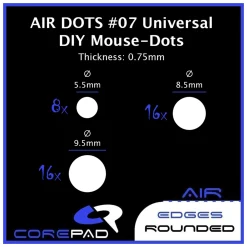 Corepad Patins Teflon AIR #07 Dots Universels 0,75 mm