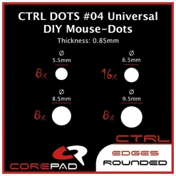 Corepad Patins Teflon CTRL #04 Dots Universels 0,85 mm