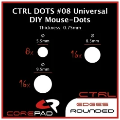 Corepad Patins Teflon CTRL #08 Dots Universels 0,75 mm