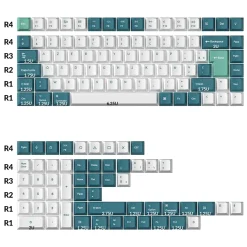Keychron Set de Keycaps PBT Dye Sub Mint and White