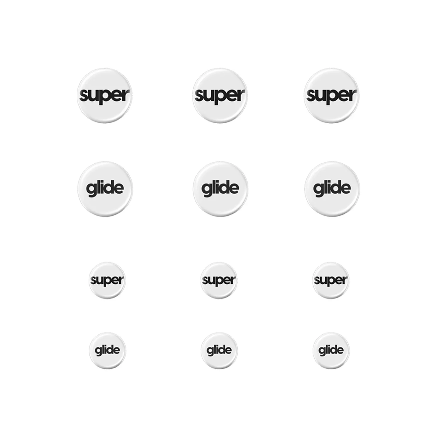 Superglide Type-C Patins en Verre 6 mm / 9 mm Dot Skates Blanc