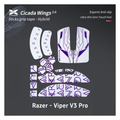 X-Raypad Cicada Wings 2.0 Grips Razer Viper V3 Pro Blanc Violet